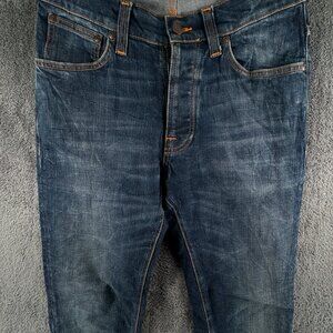 Nudie Jeans Co DUDE DAN DARK FUZZ Jeans Denim Pants Trouser Size 28x30 Italy